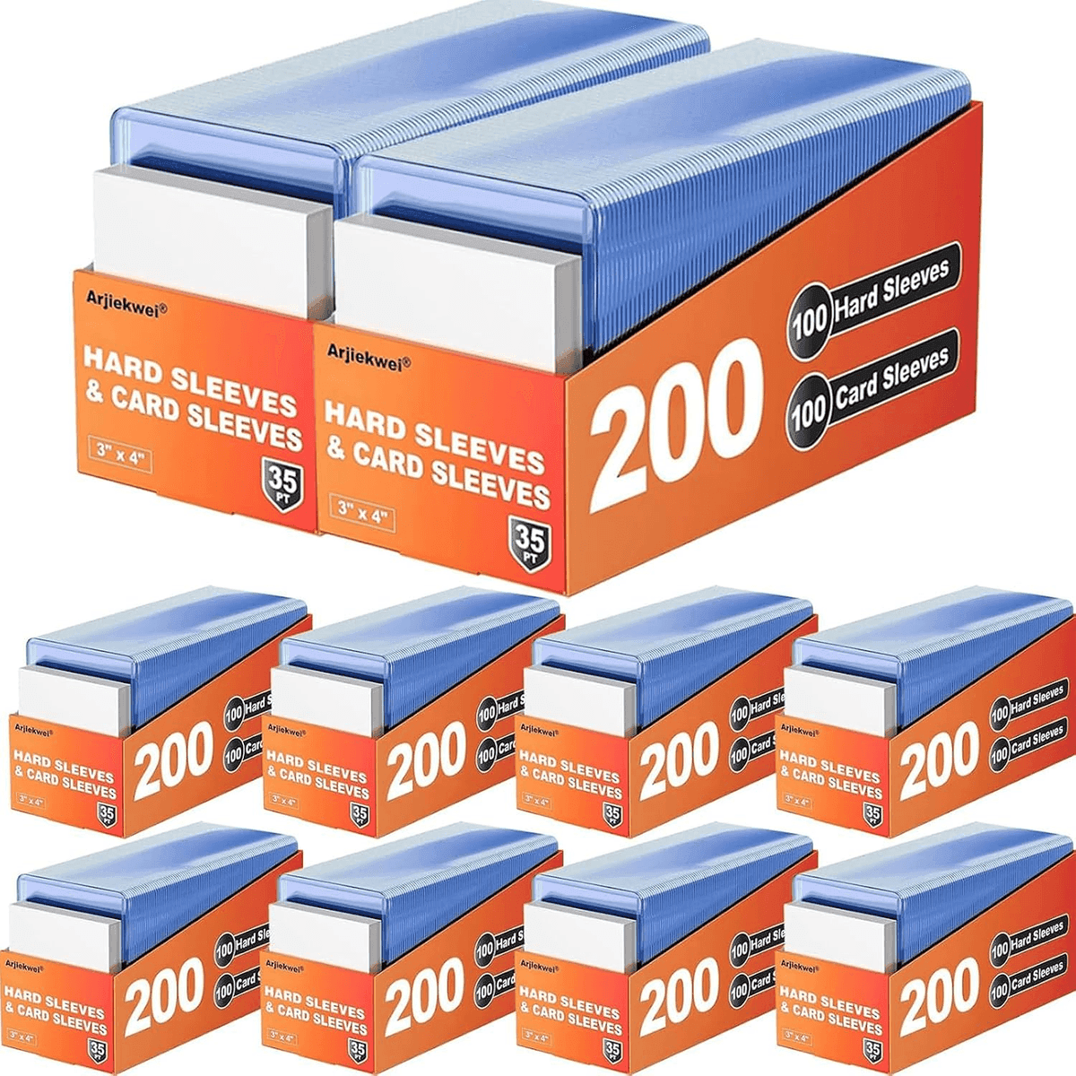 Arjiekwei 2,000-Count Hard and Soft Trading Card Sleeves