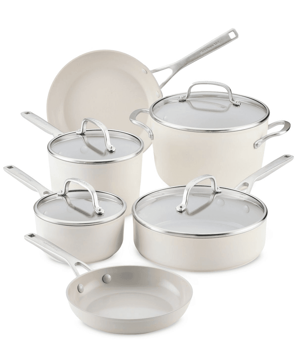 KitchenAid Hard-Anodized Ceramic Induction Cookware Set, 10 Piece