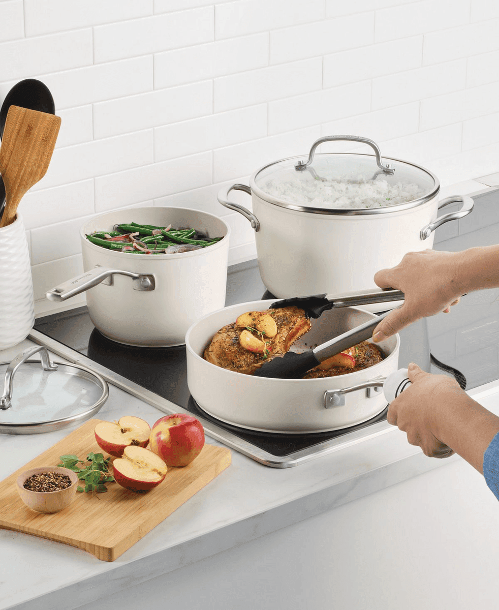 KitchenAid Hard-Anodized Ceramic Induction Cookware Set, 10 Piece image 2