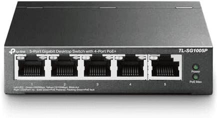 TP-Link TL-SG1005P, 5 Port Gigabit PoE Switch, 4 PoE+ Ports @65W, Desktop, Plug & Play, Sturdy Metal w/ Shielded Ports, Fanless, QoS & IGMP Snooping image 2