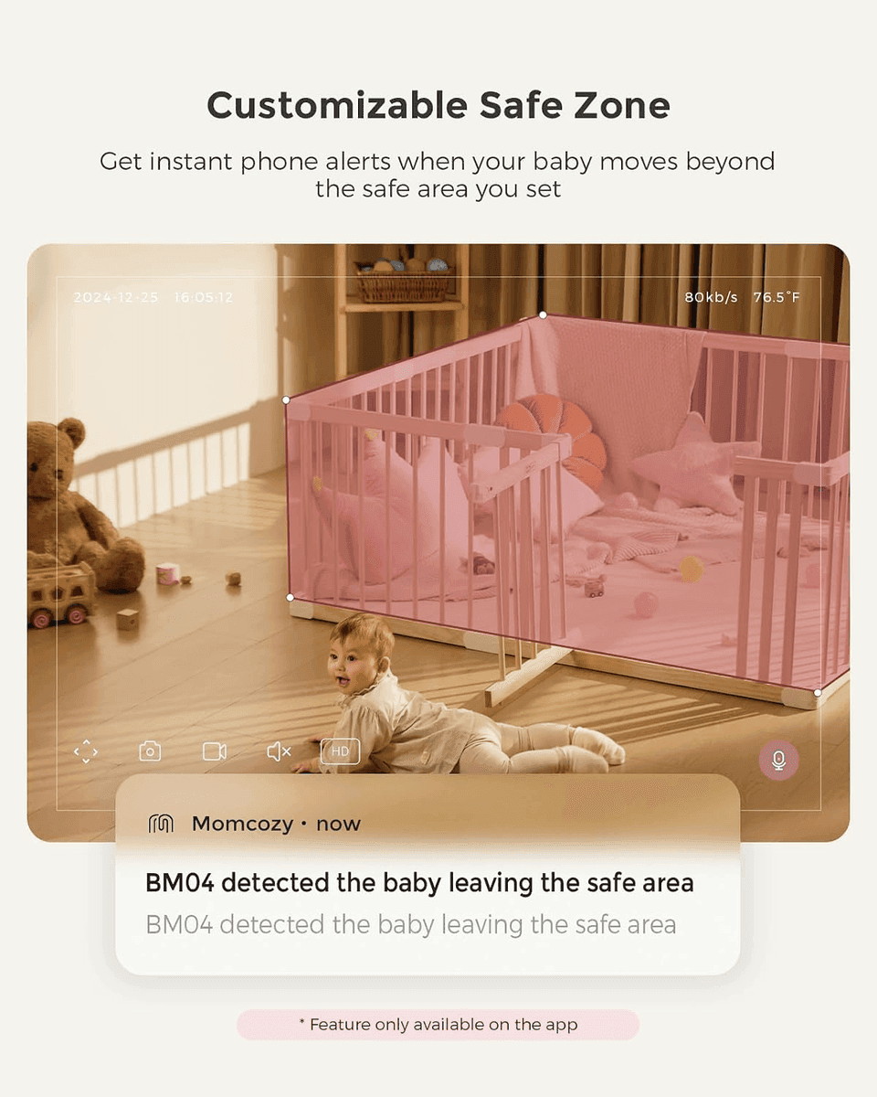 Momcozy BM04 Smart WiFi Baby Monitor with 5-Inch 1080p Display image 4
