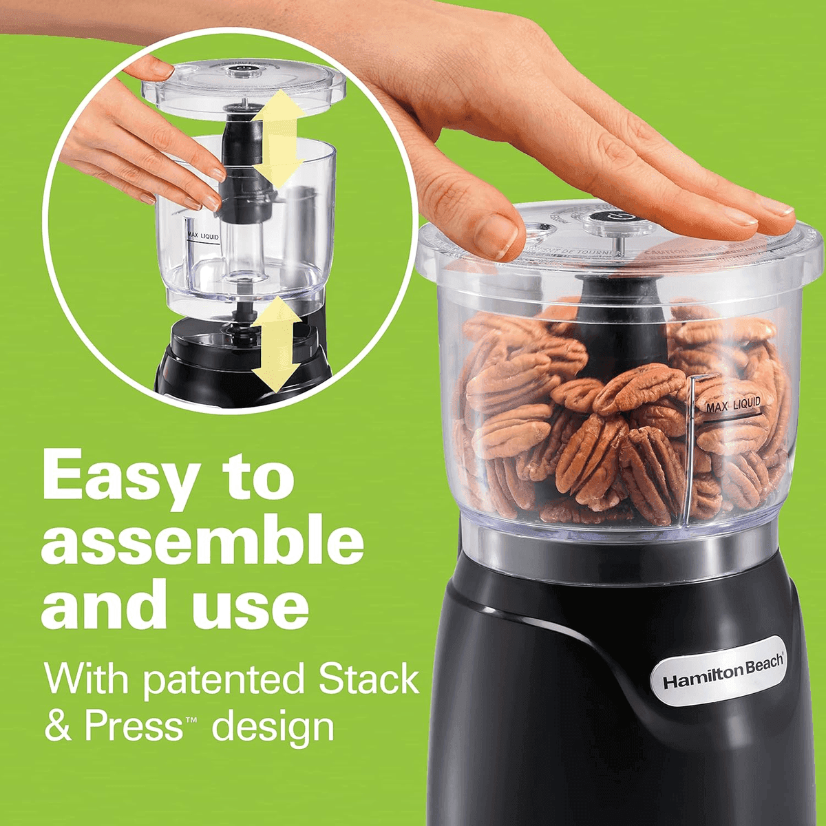 Hamilton Beach 3-Cup Electric Mini Food Processor, Black image 2