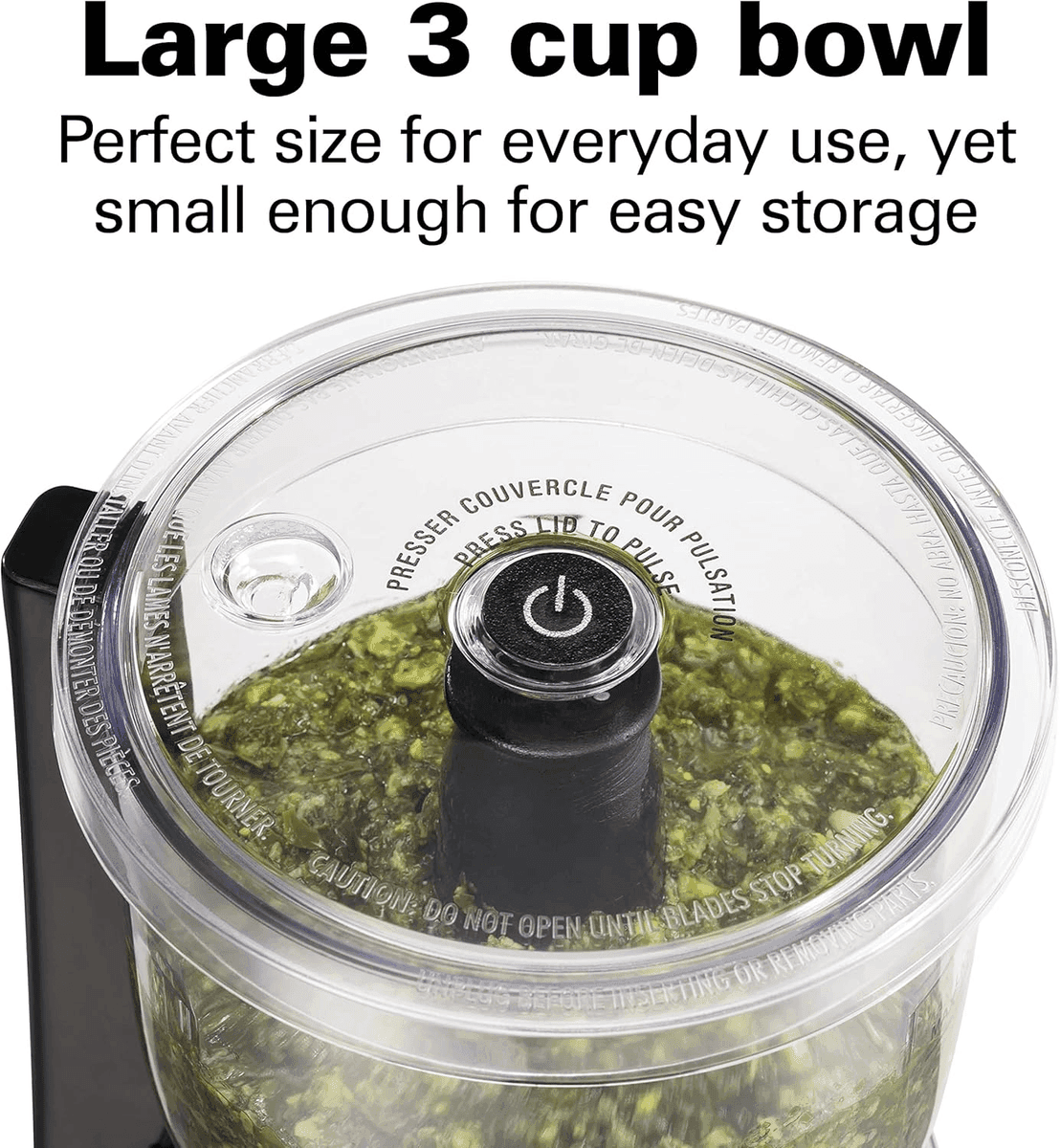 Hamilton Beach 3-Cup Electric Mini Food Processor, Black image 3
