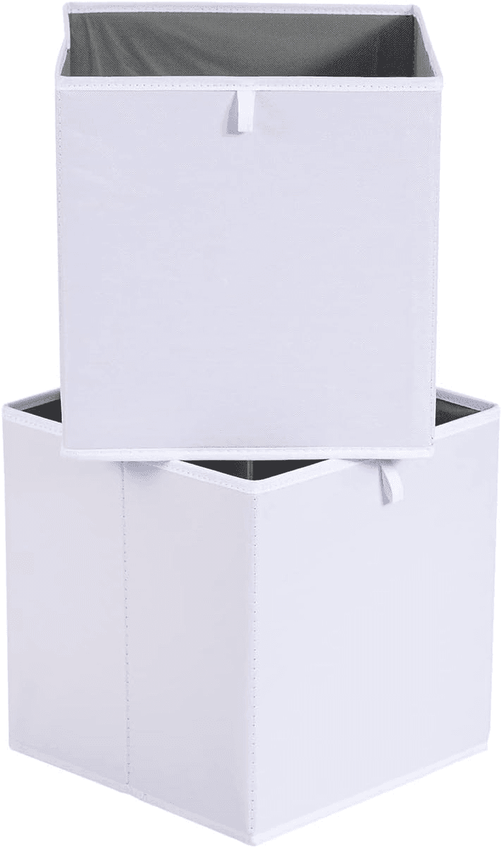 Amazon Basics Collapsible Storage Cubes, White, 6-Pack image 2