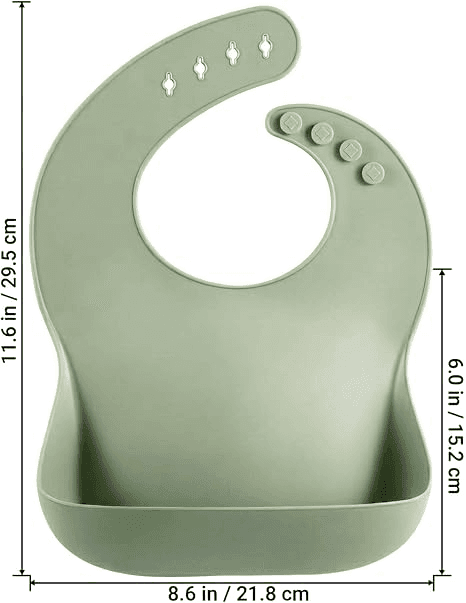 PandaEar Waterproof Silicone Baby Bibs, Brown/Blue/Green, 3-Pack image 5
