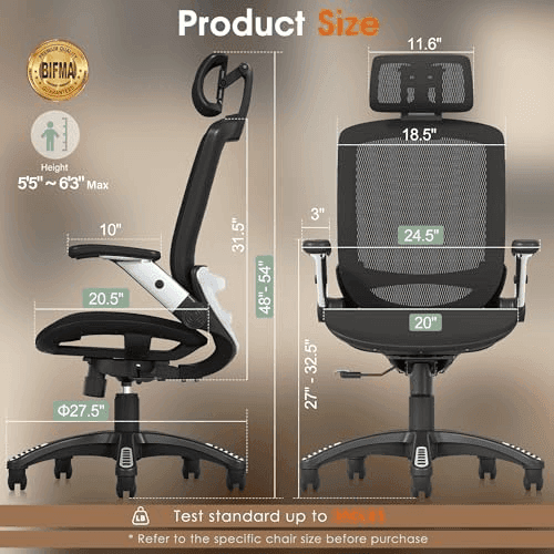 GABRYLLY Ergonomic High-Back Mesh Office Chair image 2