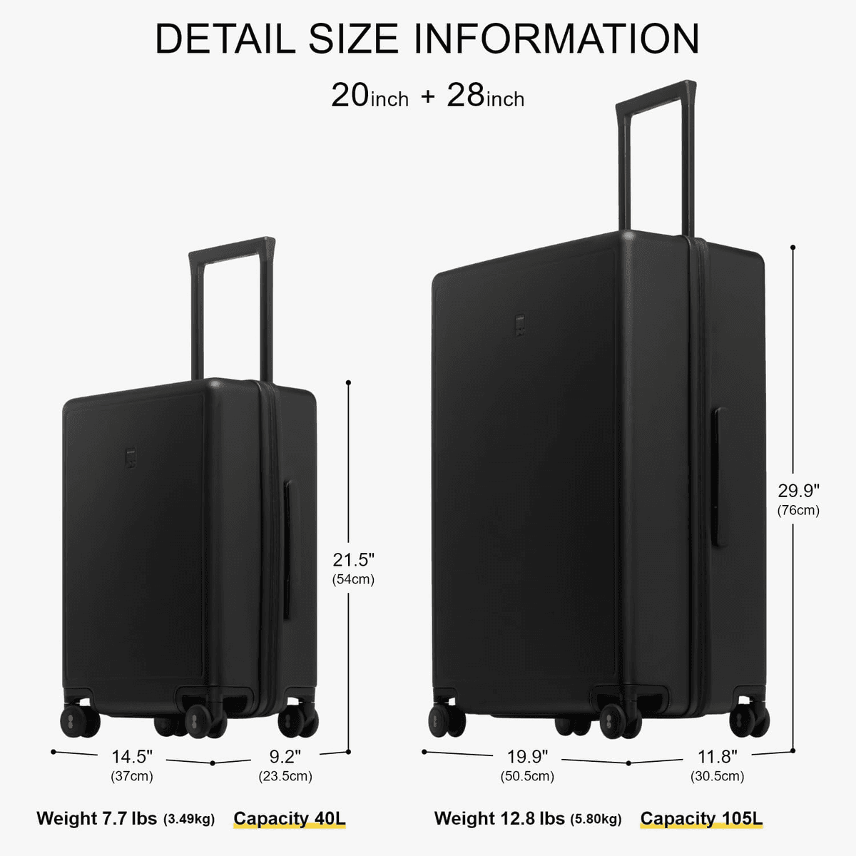 LEVEL8 Elegance Matte 20/28-Inch Hardside Luggage Set image 2