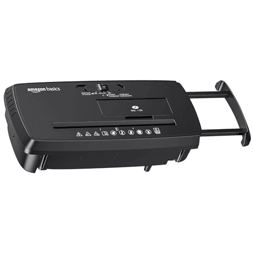 Amazon Basics 8-Sheet Strip-Cut Portable Shredder