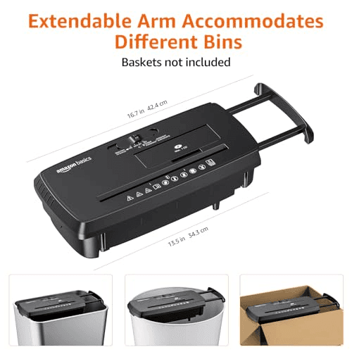 Amazon Basics 8-Sheet Strip-Cut Portable Shredder image 2