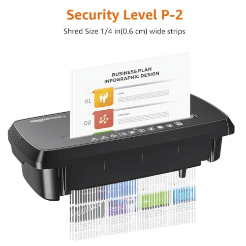 Amazon Basics 8-Sheet Strip-Cut Portable Shredder image 4