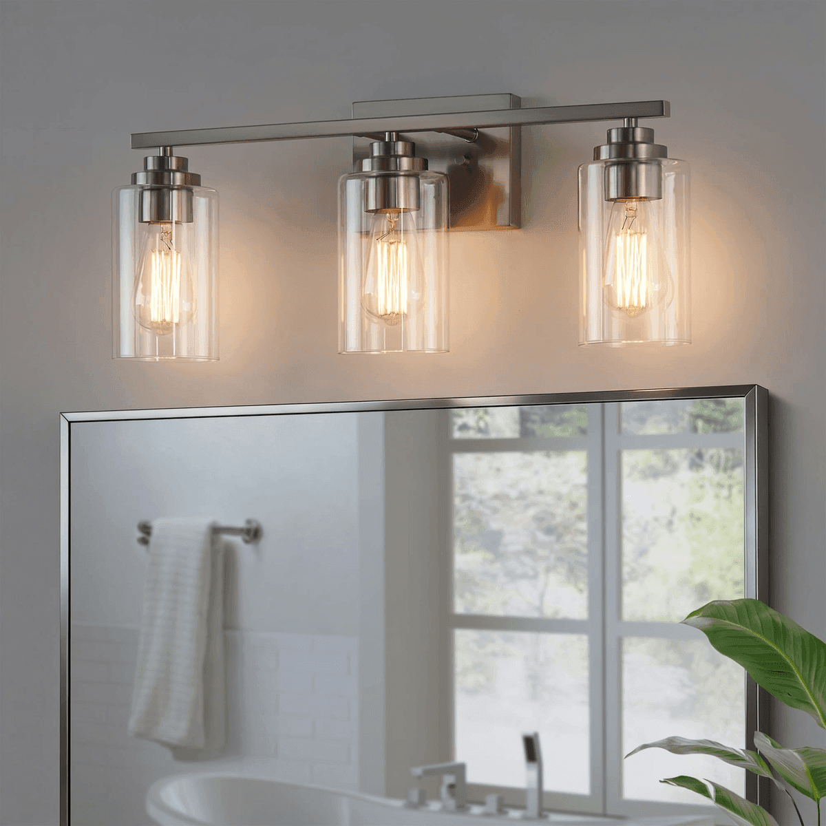 KAWOTI Nolan 22-Inch 3-Light Brushed Nickel Vanity Light image 2