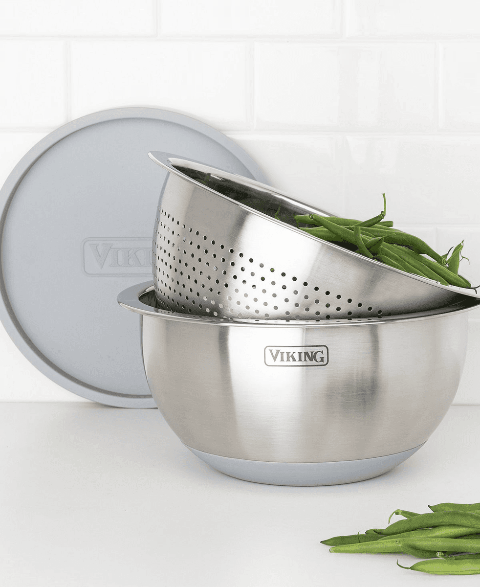 Viking 9-Piece Stainless Steel Mixing Bowl Set - Grey image 2
