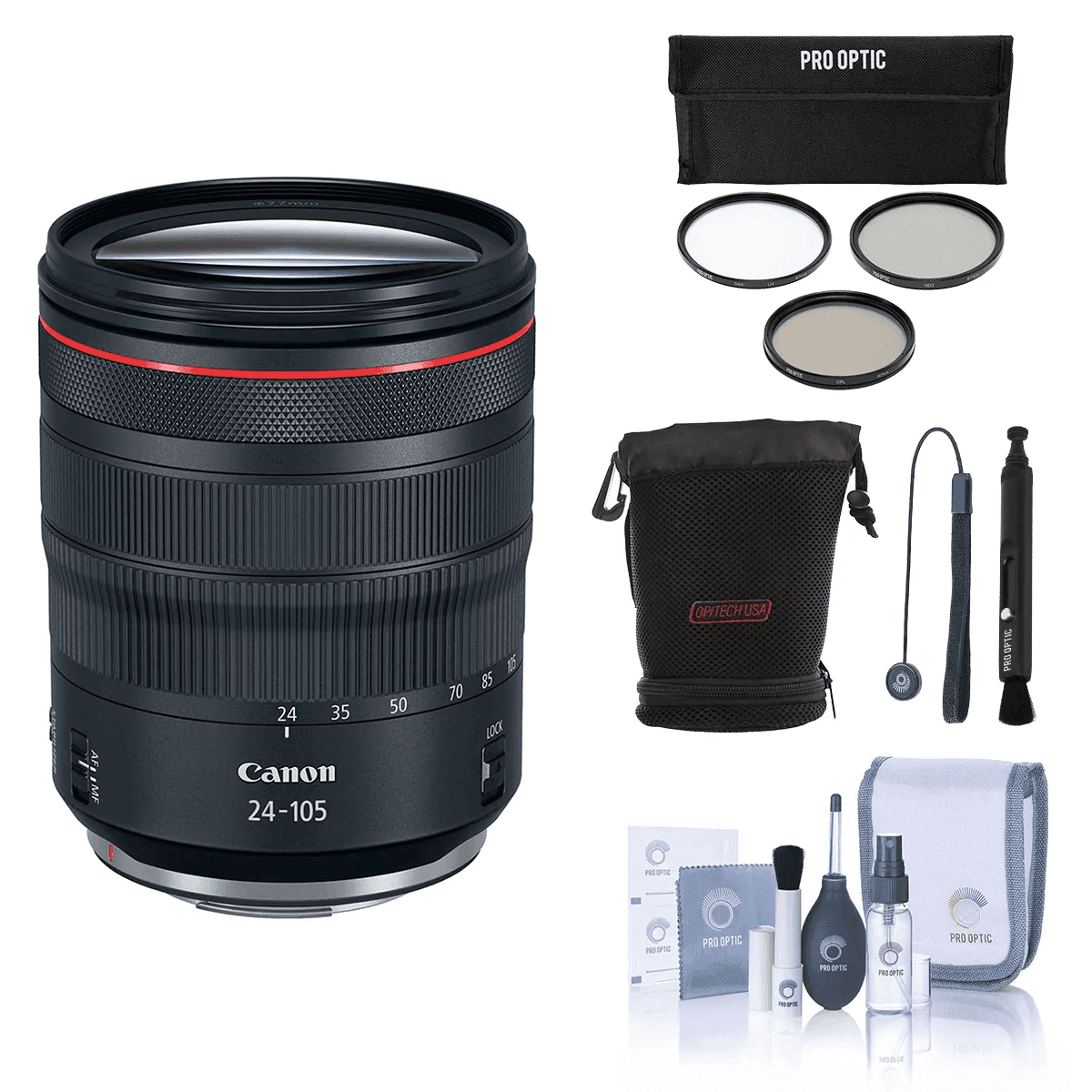 Canon RF 24-105mm f/4 L IS USM Lens Bundle