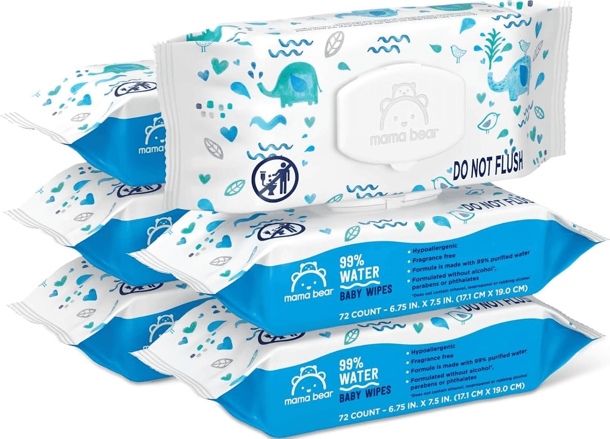 Mama Bear 99% Water Baby Wipes - 432 Count