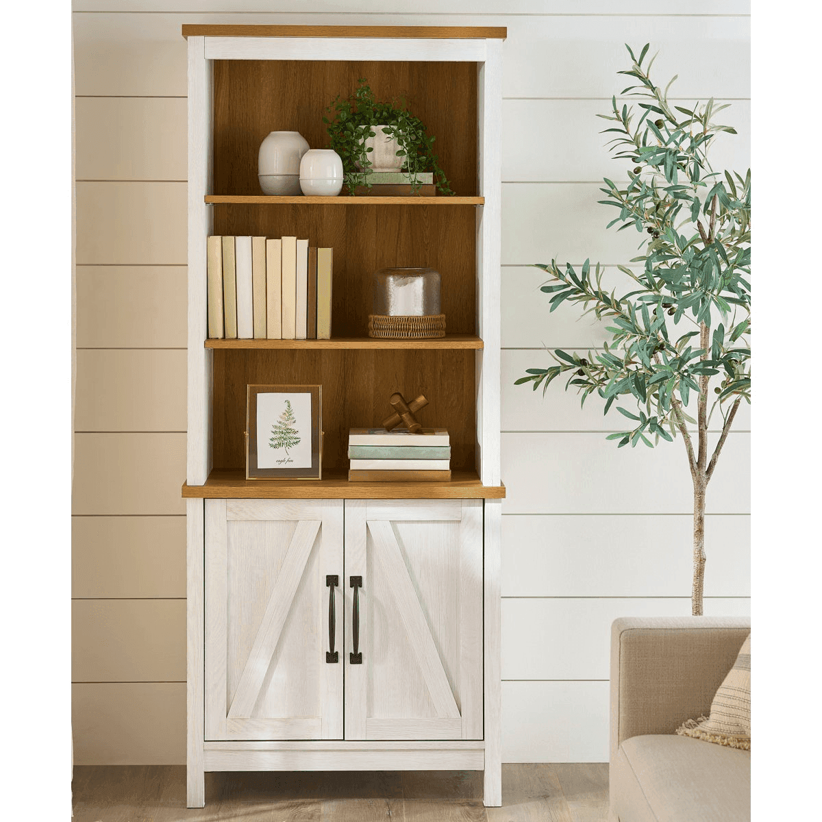 Better Homes & Gardens Modern Farmhouse Bookcase with Doors