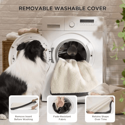 Bedsure Washable Orthopedic Dog Bed, 36 x 27 Inches, Grey image 5