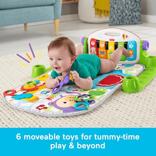 Fisher-Price Deluxe Kick & Play Piano Gym with 2 Maracas image 3