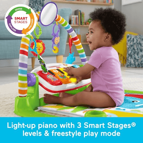 Fisher-Price Deluxe Kick & Play Piano Gym with 2 Maracas image 4