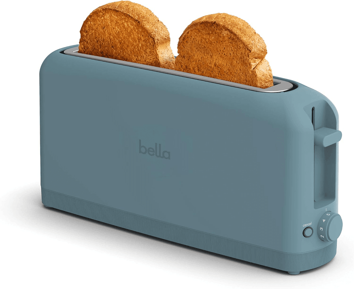 BELLA Fits-Anywhere 2-Slice Slim Toaster in Surf