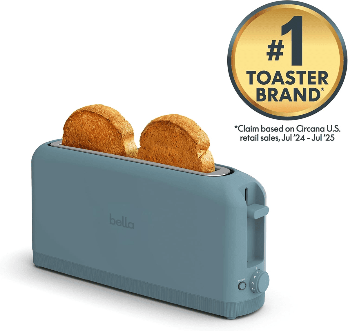 BELLA Fits-Anywhere 2-Slice Slim Toaster in Surf image 4