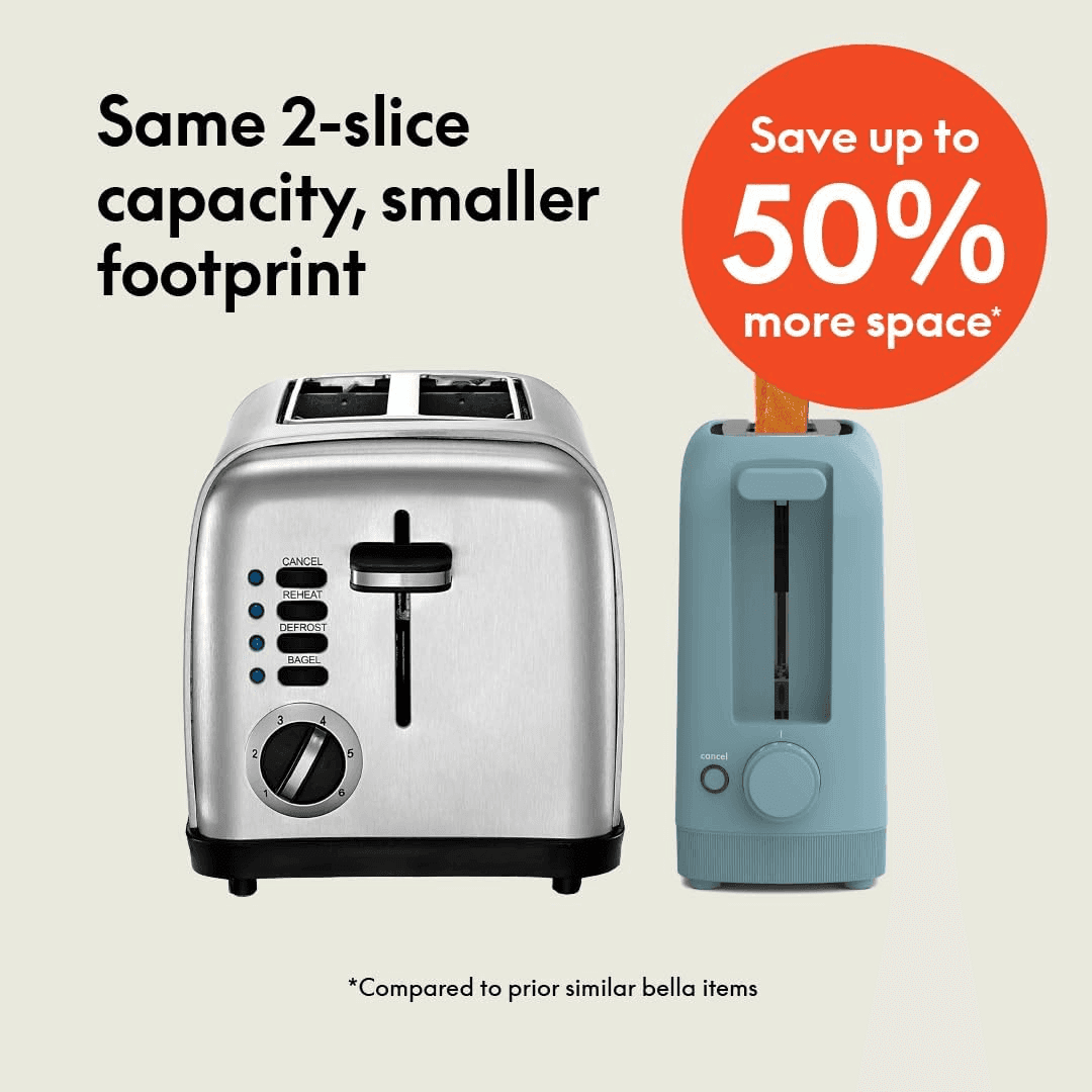 BELLA Fits-Anywhere 2-Slice Slim Toaster in Surf image 2