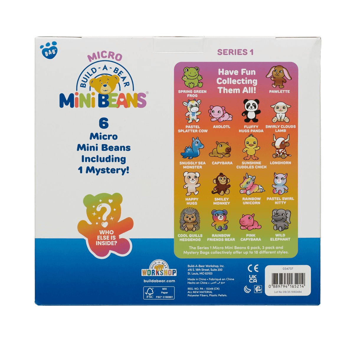 Build-A-Bear Micro Mini Beans Series 1 Plush 6-Pack image 3