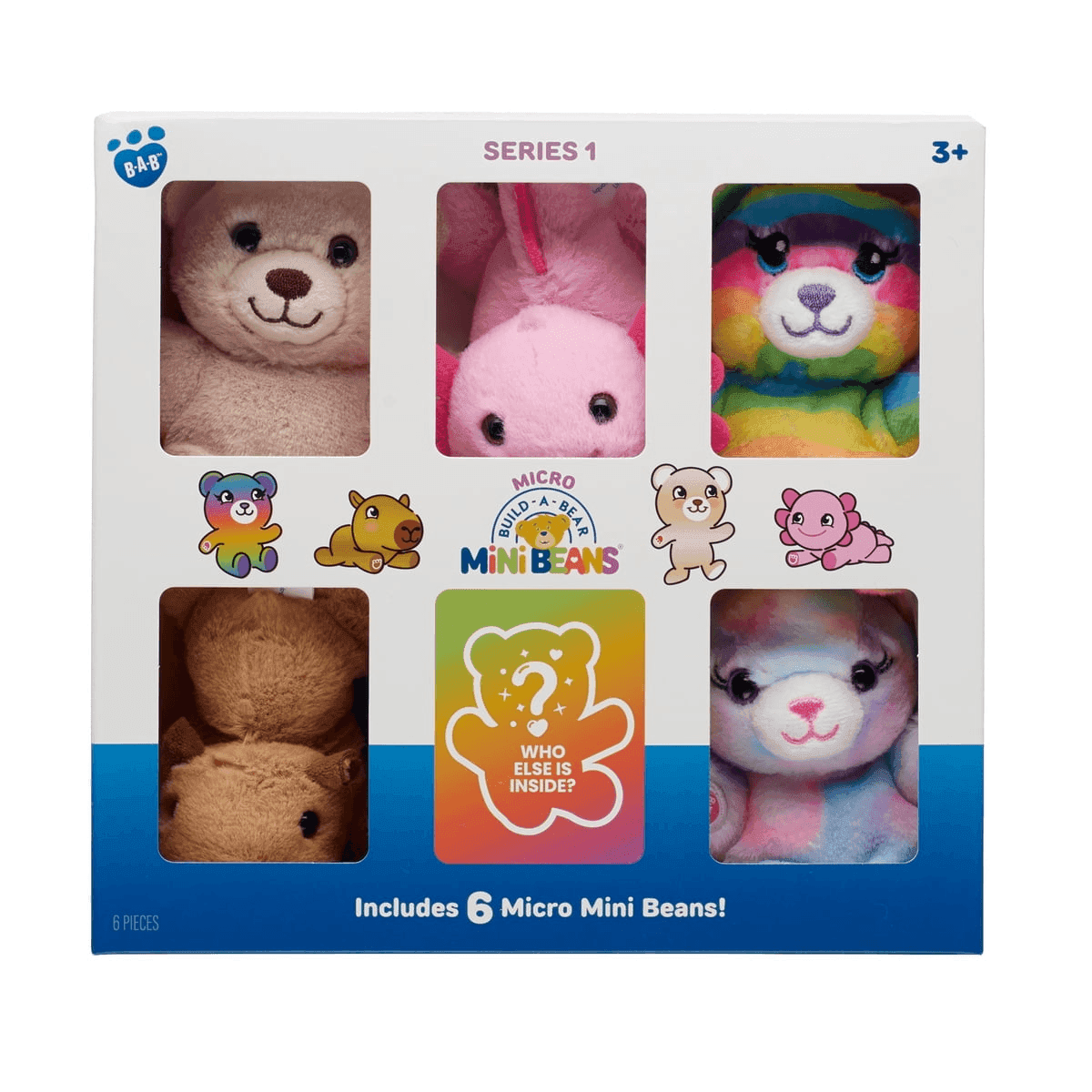 Build-A-Bear Micro Mini Beans Series 1 Plush 6-Pack