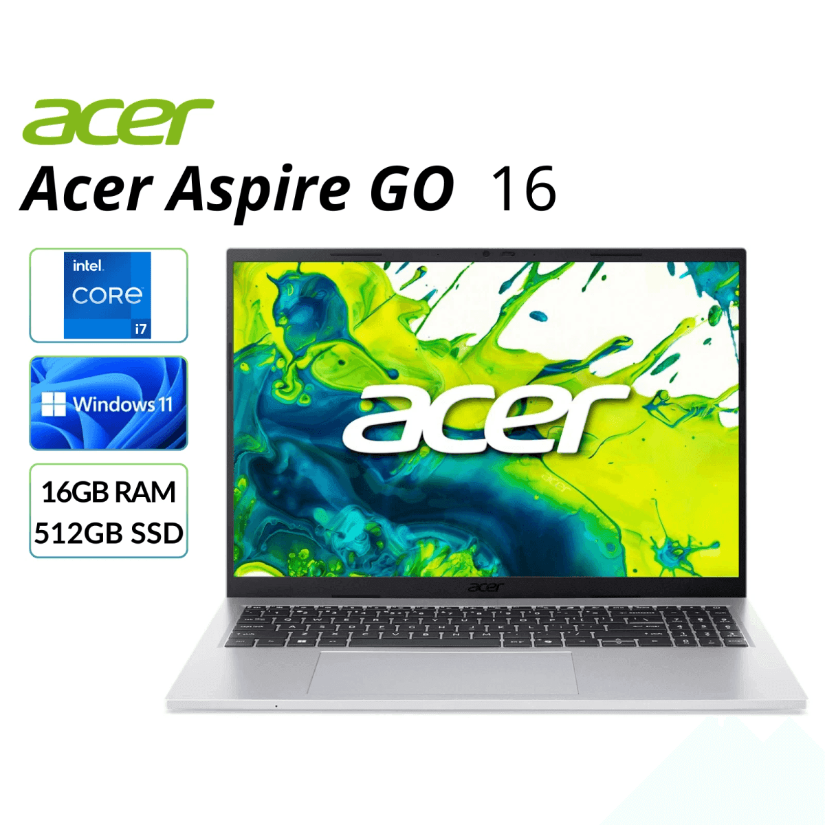 Acer Aspire Go 16 Core i7 Laptop, 16GB/512GB