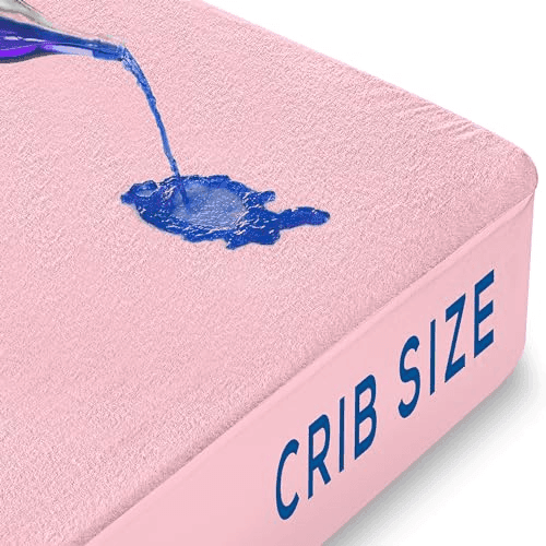 Utopia Bedding Waterproof Crib Mattress Protector, Pink image 3