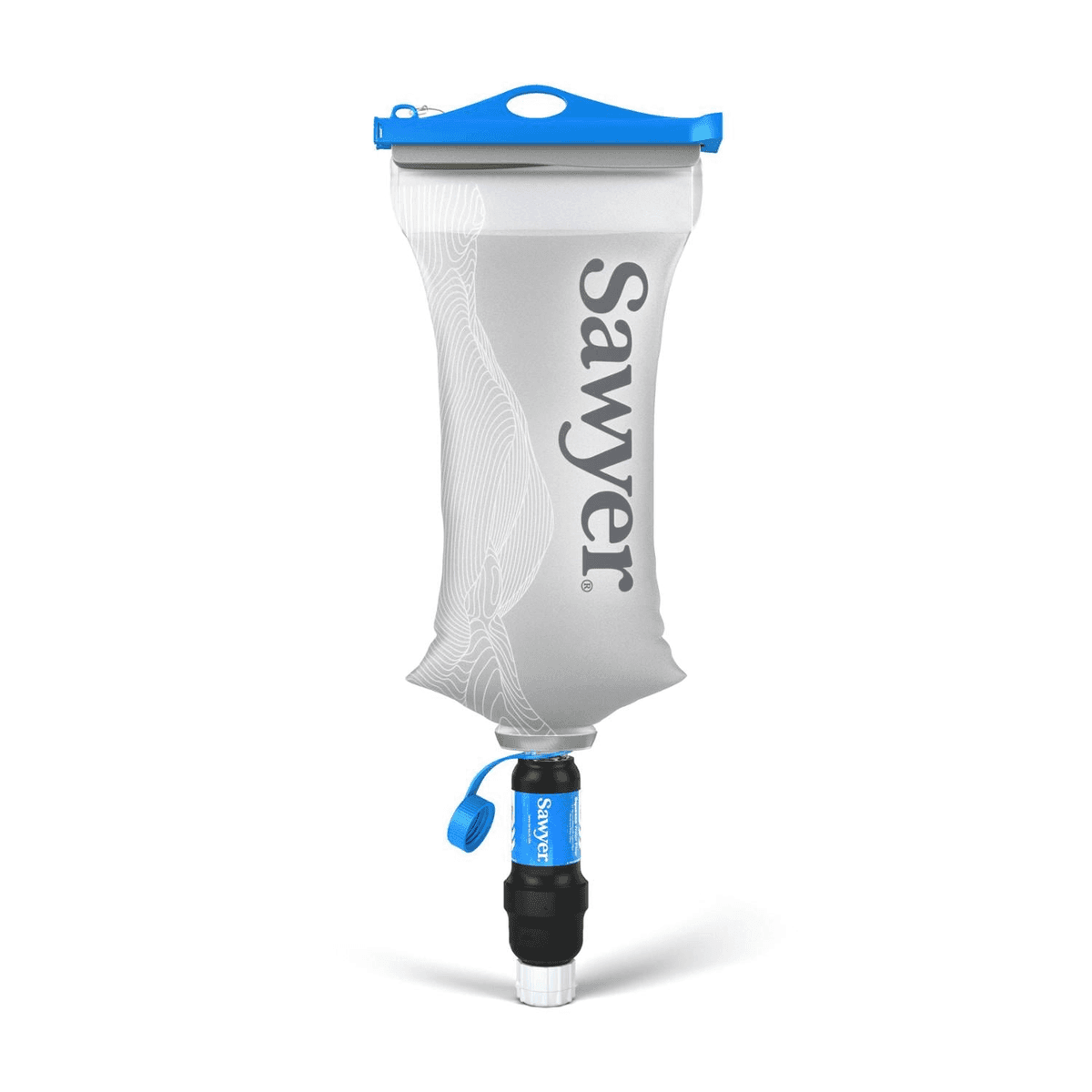Sawyer Squeeze Water Filtration System with Cnoc Premium 2-Liter Bladder - Clear