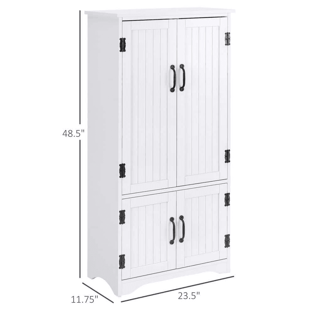 HOMCOM White Freestanding Kitchen Pantry Cabinet image 2