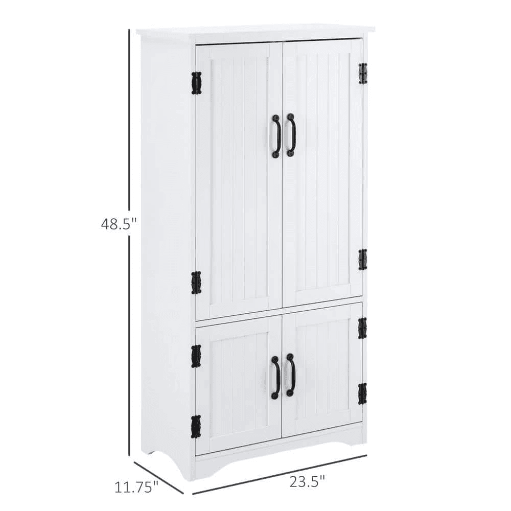 HOMCOM White Freestanding Kitchen Pantry Cabinet image 3