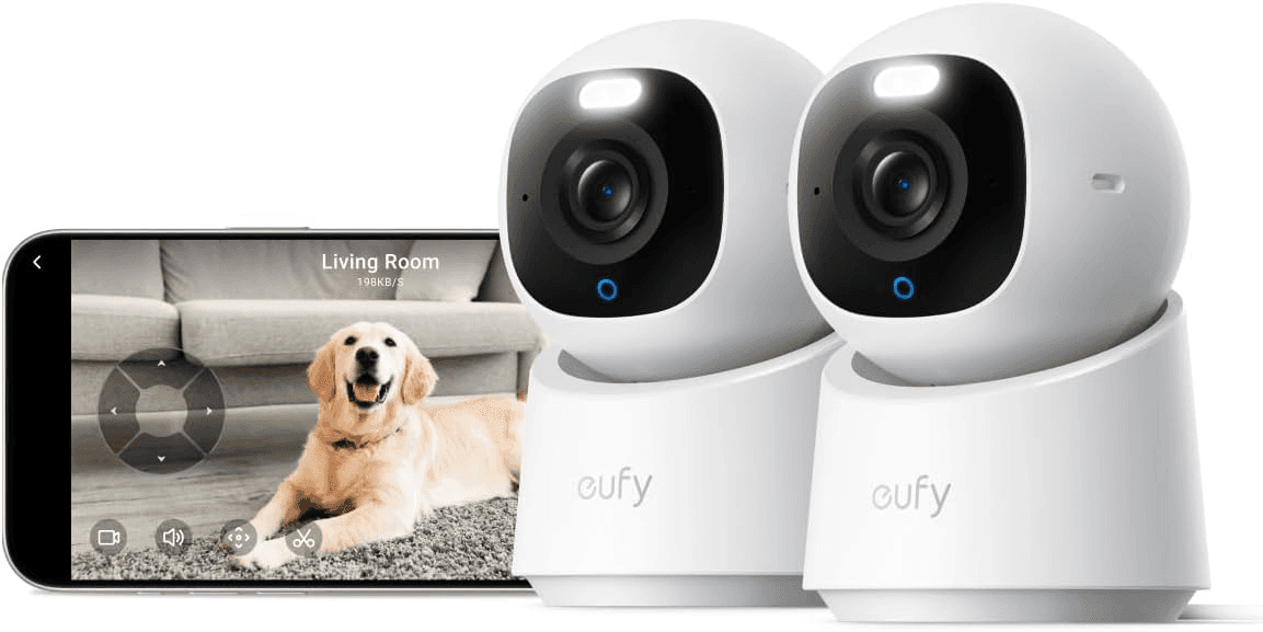 eufy Security Indoor Cam E30 4K Pan-Tilt Cameras, 2-Pack
