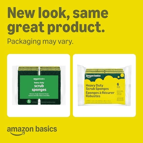 Amazon Basics Heavy-Duty Dual-Sided Scrub Sponges, 6-Pack image 2