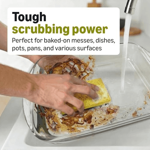 Amazon Basics Heavy-Duty Dual-Sided Scrub Sponges, 6-Pack image 3