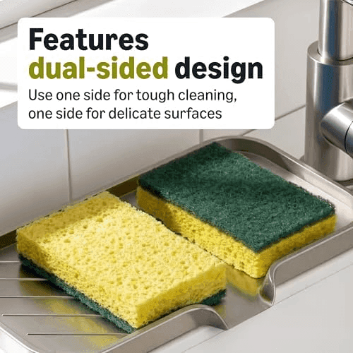 Amazon Basics Heavy-Duty Dual-Sided Scrub Sponges, 6-Pack image 4