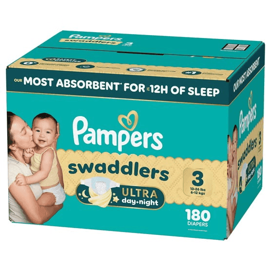 Pampers Swaddlers Ultra Diapers, Size 3, 180 Count image 2