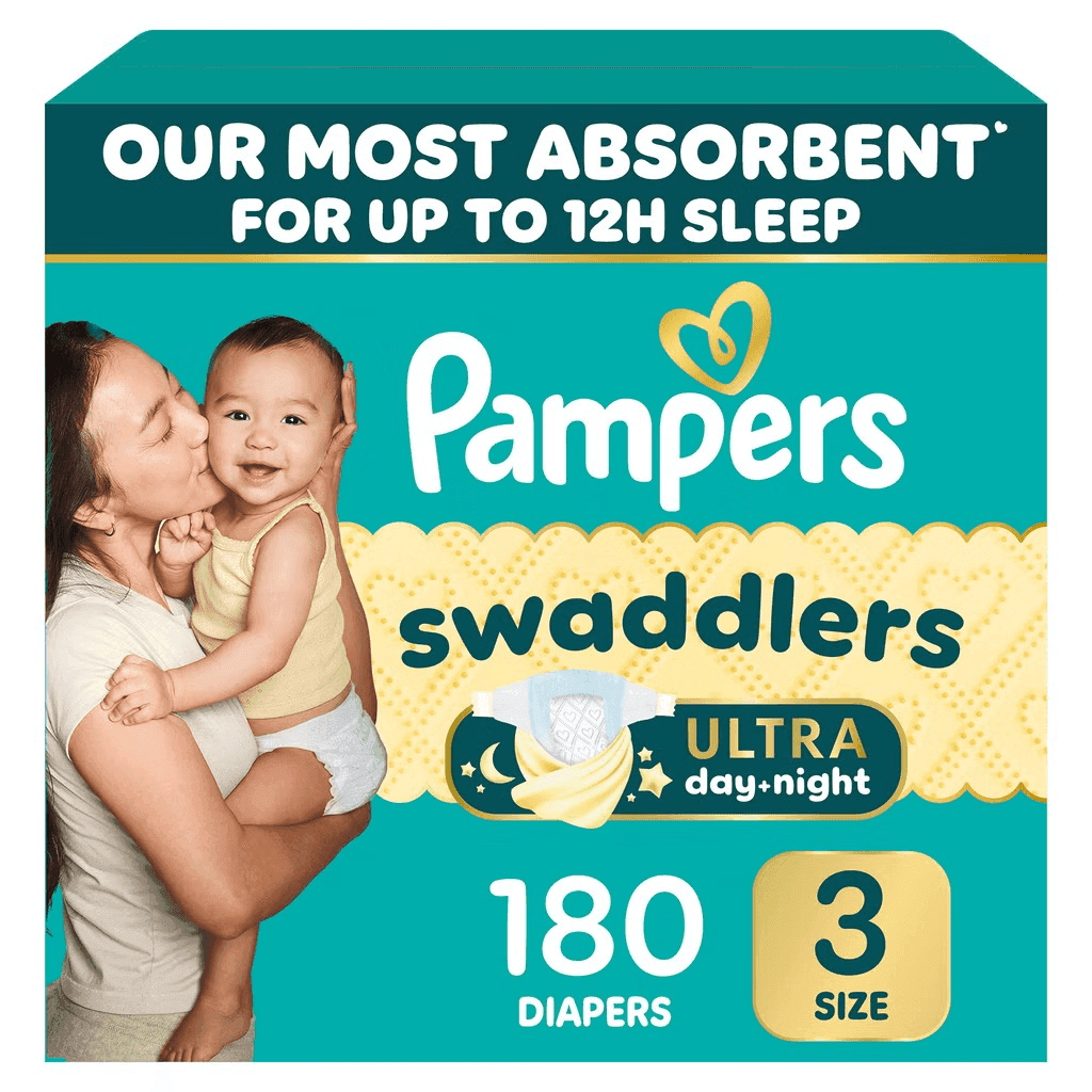 Pampers Swaddlers Ultra Diapers, Size 3, 180 Count
