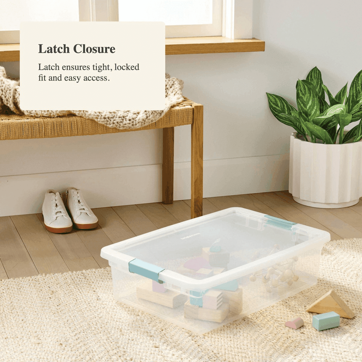 Brightroom 32-Quart Clear Storage Bin with Latching Lid image 4