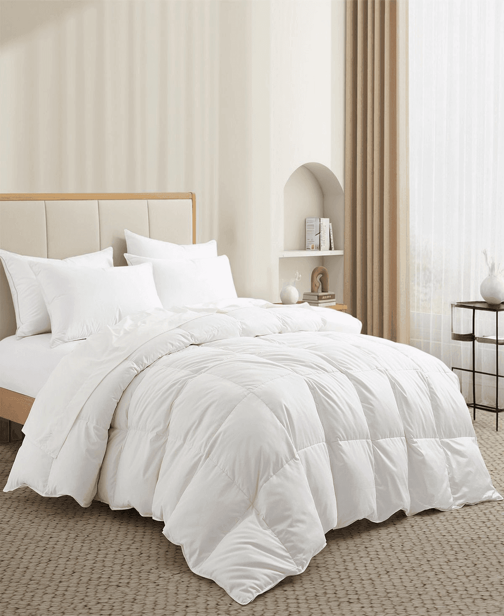 UNIKOME Ultra Soft Goose Down and Feather Fiber Comforter, Full/Queen image 2