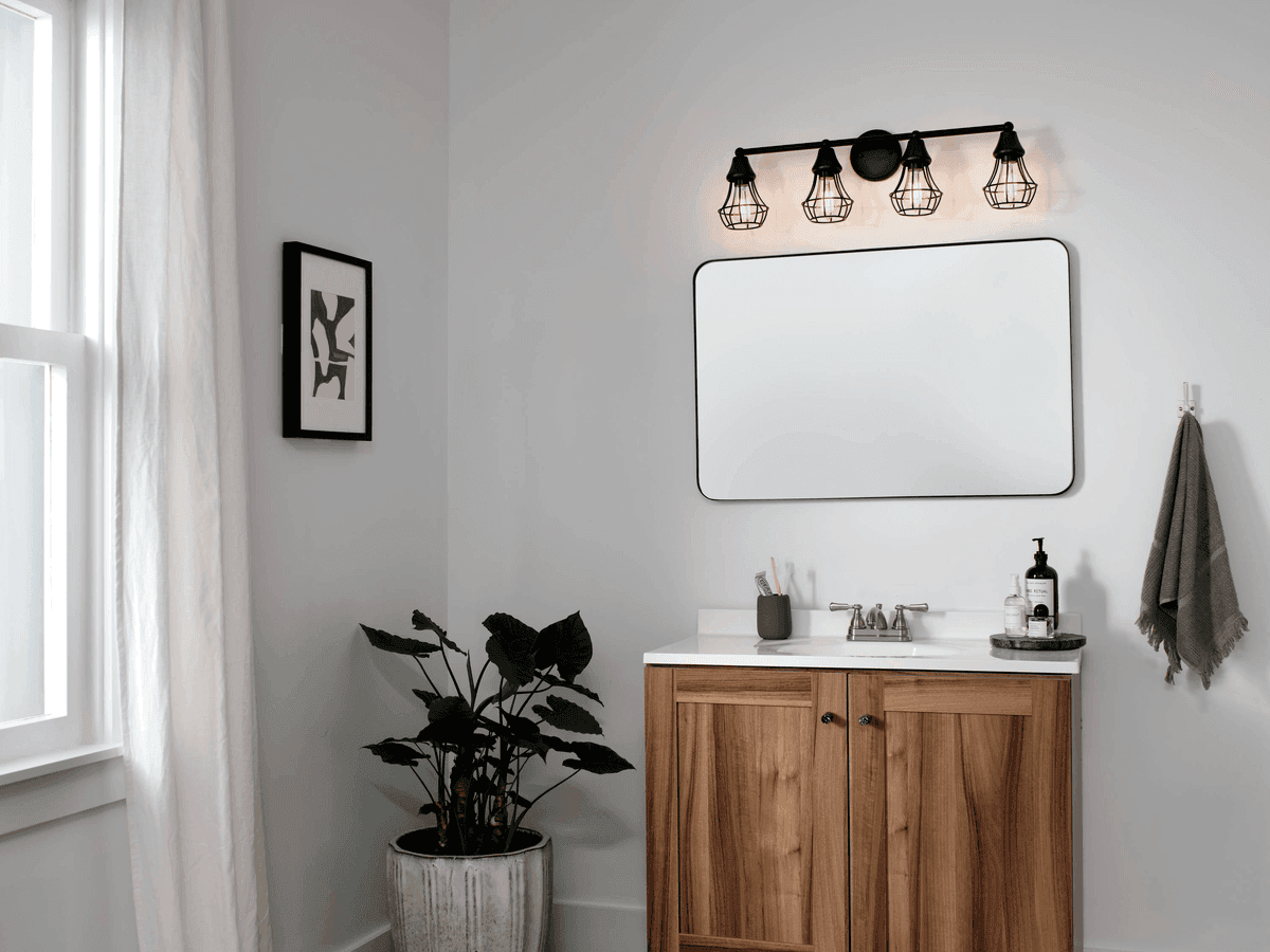 Kichler Bayley 4-Light Black Bathroom Vanity Light image 3