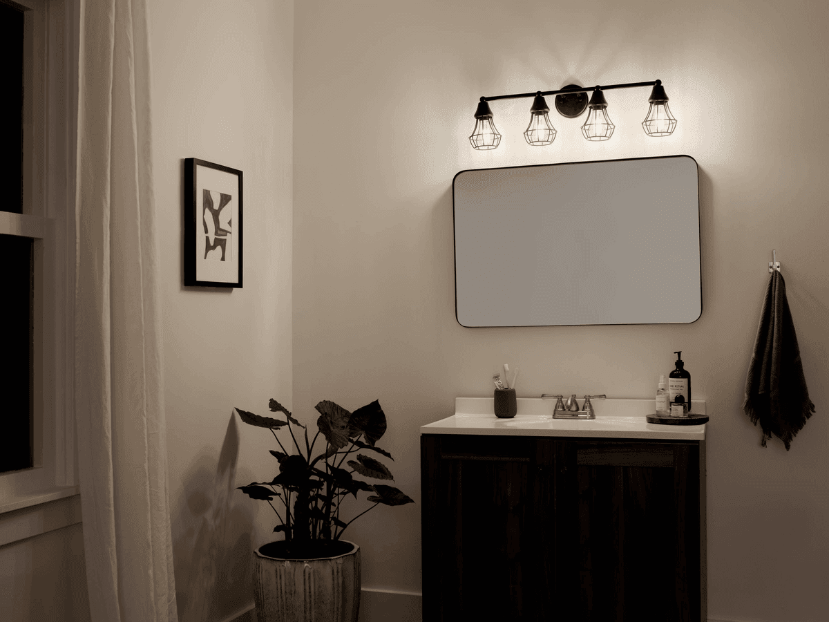 Kichler Bayley 4-Light Black Bathroom Vanity Light image 4