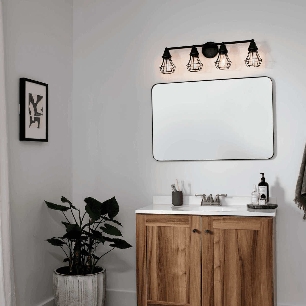 Kichler Bayley 4-Light Black Bathroom Vanity Light image 2