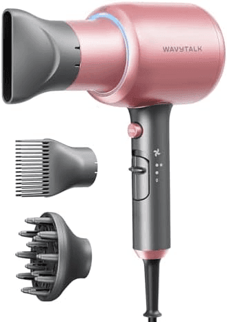 Wavytalk 1875W Ionic Hair Dryer with Diffuser, Rose Gold