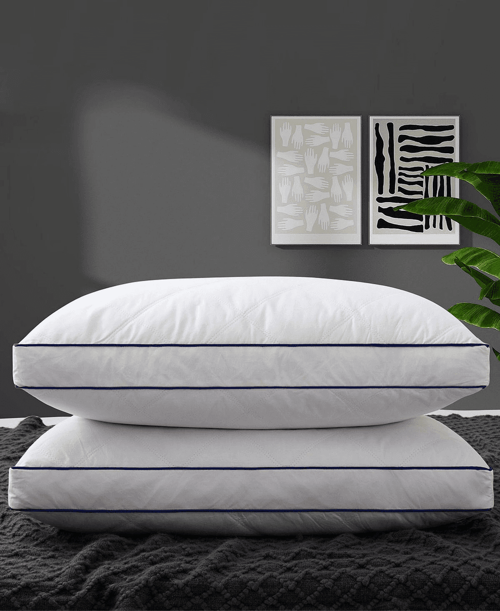 UNIKOME Goose Feather Down Pillows, King, White, 2 Pack image 4