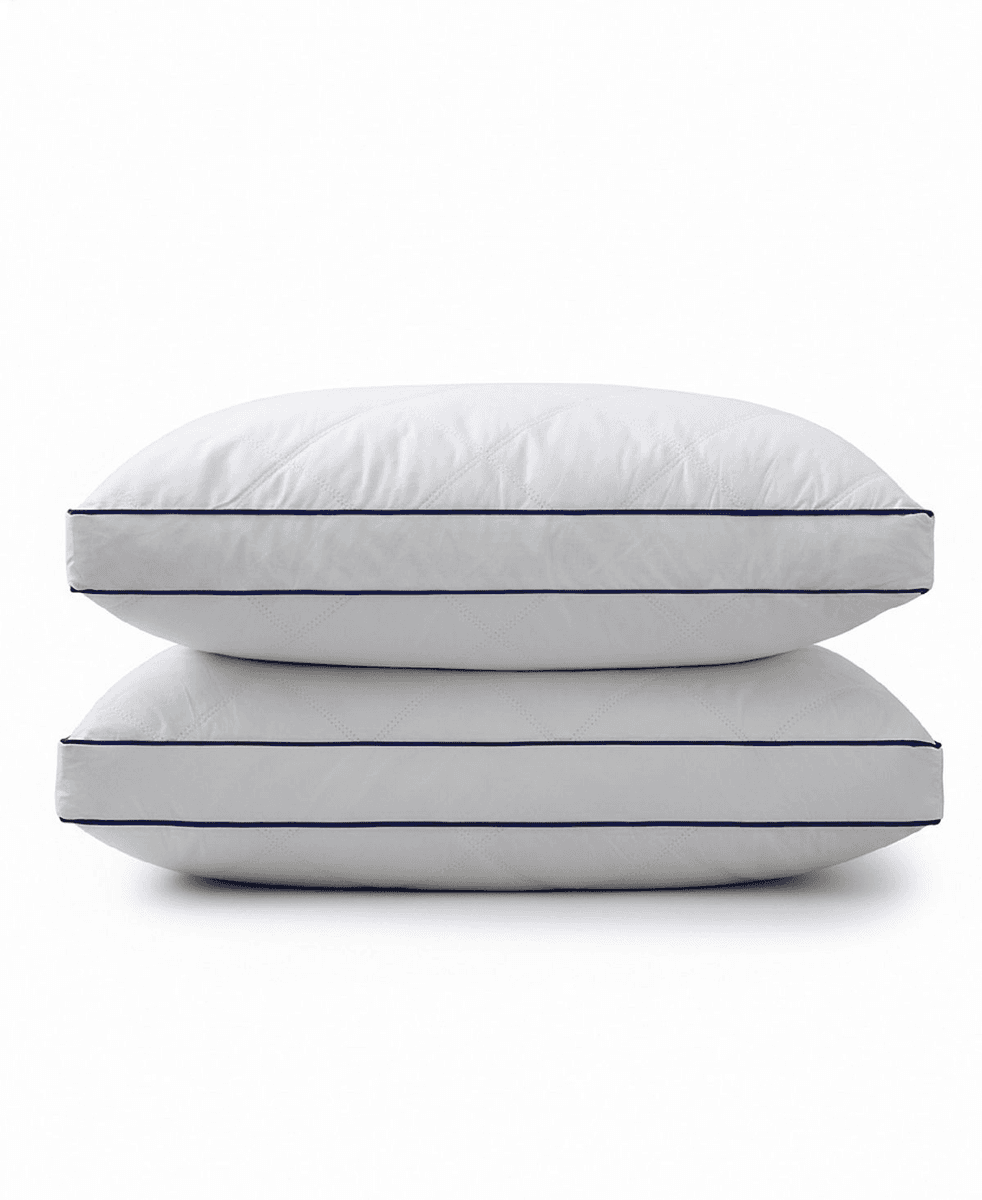 UNIKOME Goose Feather Down Pillows, King, White, 2 Pack