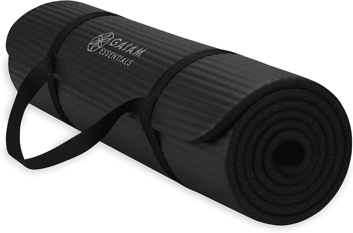 Gaiam Essentials 10mm Thick Yoga Mat with Carrying Strap