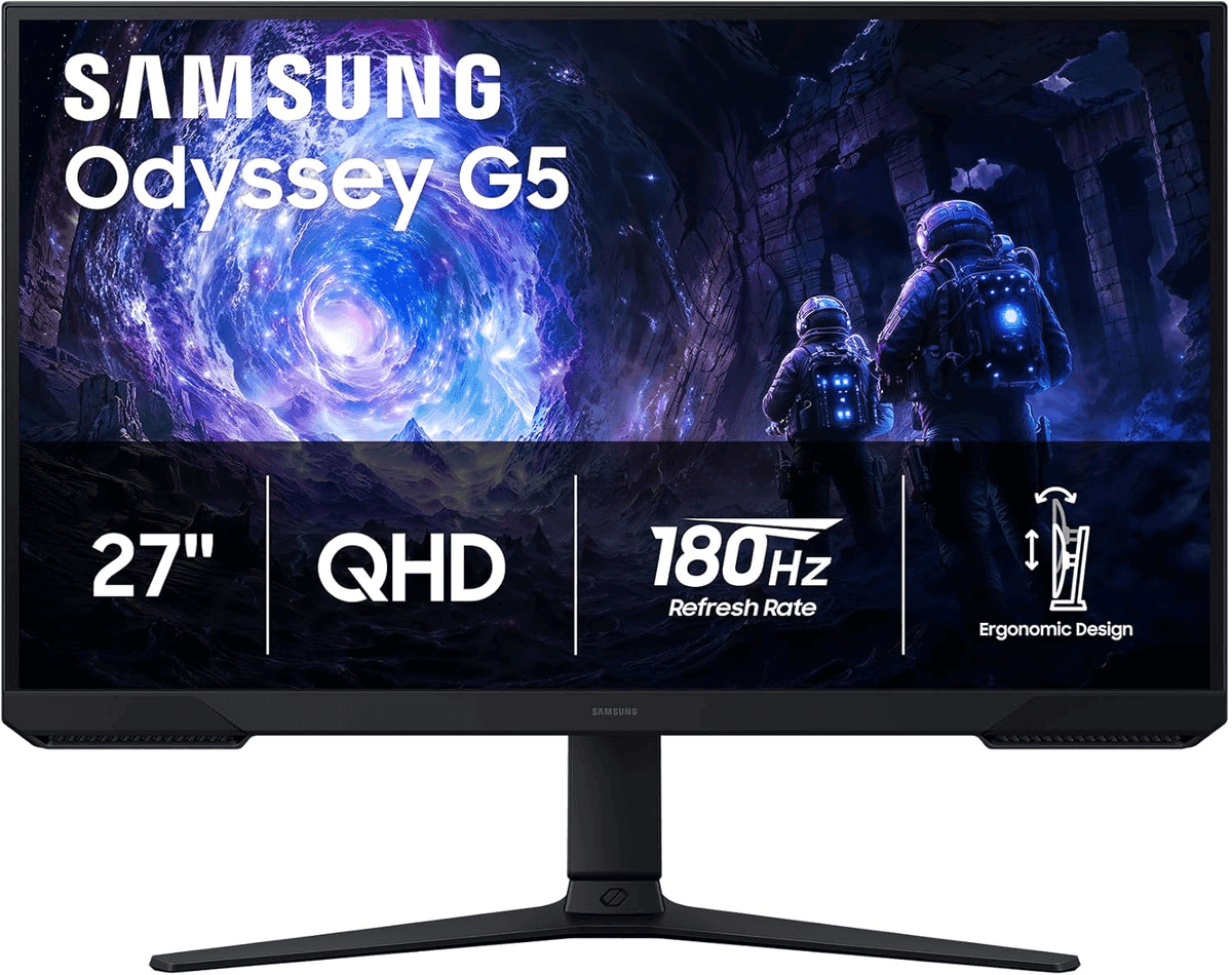 Samsung 27-inch Odyssey G5 G51F QHD 180Hz Gaming Monitor image 2