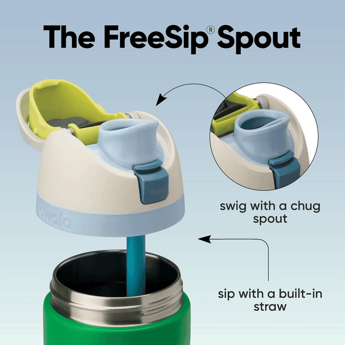 Owala FreeSip 24 oz Stainless Steel Water Bottle - Putting Green image 2