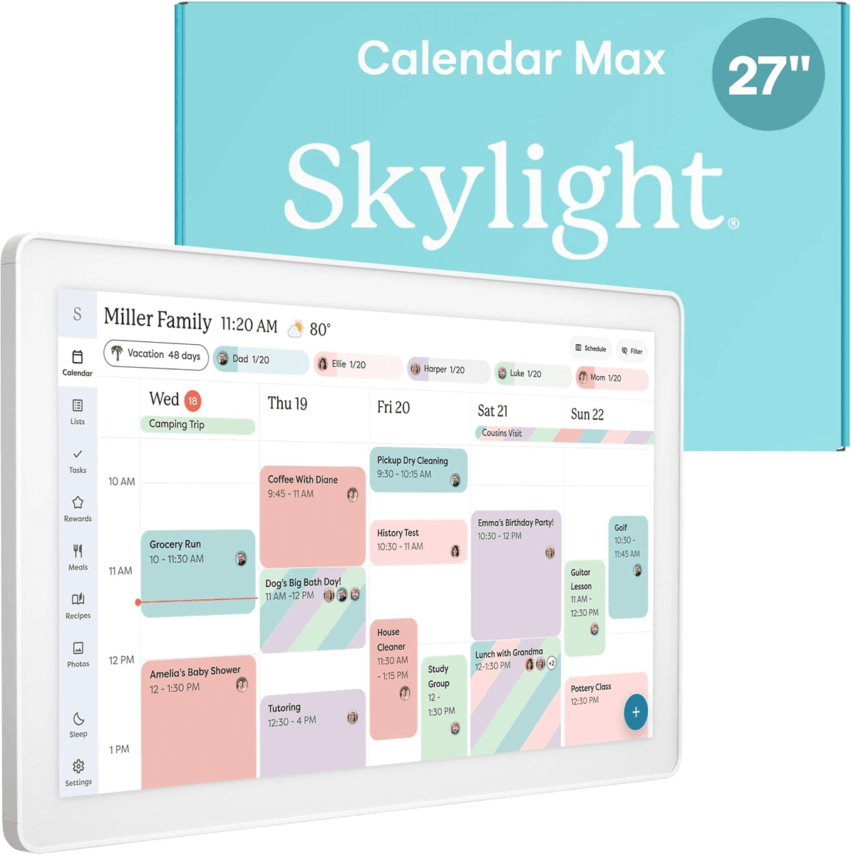 Skylight Calendar Max 27-inch Digital Calendar - Classic White